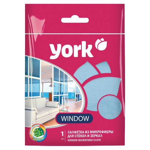 Салфетка из микрофибры YORK для стекольных поверхнотей 30х30.Арт.026150