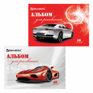 Альбом для рисования А4 40л скоба,обложка BRAUBERG 200Х283мм Арт.102852
