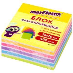 Блок самоклЮнландия Неоновый 76х76мм 400л 7 цветов Арт.111351