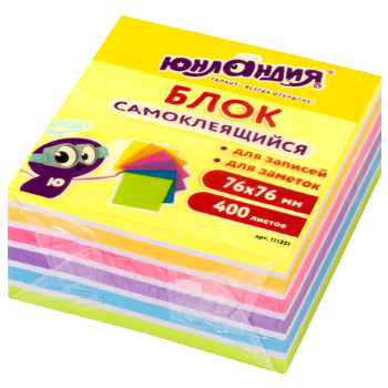 Блок самоклЮнландия Неоновый 76х76мм 400л 7 цветов Арт.111351