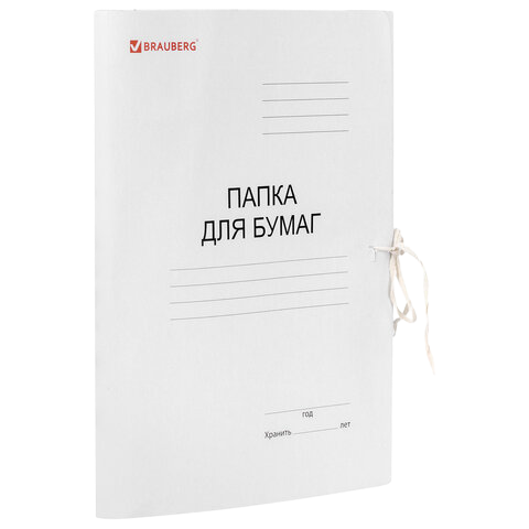 Папка для бумаг с завязками картон. 320г/м2 Brauberg до 200л  Арт.121513