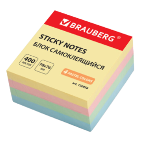 122856 Блок самокл. 400л BRAUBERG Индей 76х76мм Арт.122856