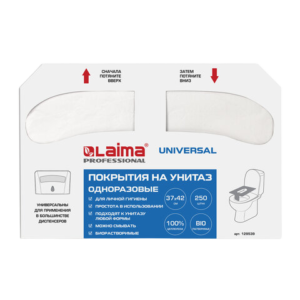 Покрытие на унитаз Лайма 1/2 сложения компл.250шт. 37х42см   Арт.129539
