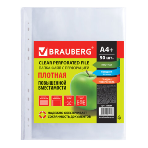 Файл А4  45мкм гладкие Braubеrg 50штАрт.223084