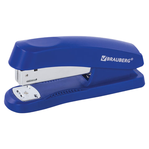 Степлер  BRAUBERG  №24/6 до 30л. синий Арт.228609