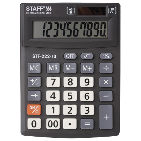 Калькулятор STAFF PLUS STF-222 10 разрядов 138х103мм  Арт.250419