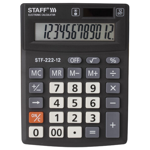 Калькулятор STAFF  STF-222  12 разрядов 200х150 мм  Арт.250420