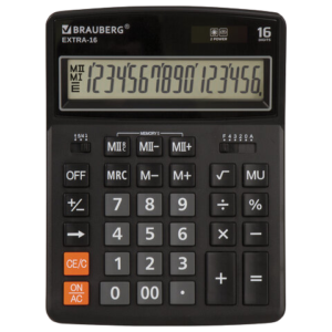 Калькулятор BRAUBERG EXTRA 16ВК 206х155мм 16разрядов черный  Арт.250475