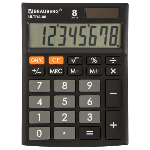 Калькулятор BRAUBERG Ultra154х115мм 8разр.  Арт.250507
