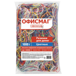Резинки для денег Офисмаг 1000г цветные Арт.440090