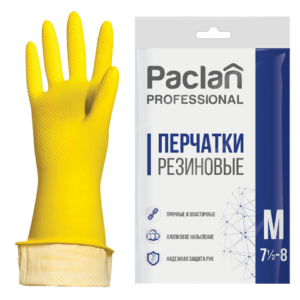 602489 перчатки хоз. латекс. Лайма х/б М желтые Арт.602489