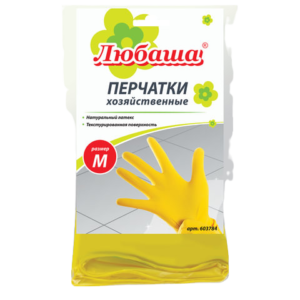 603784 перчатки хоз. латекс. Любаша М Арт.603784