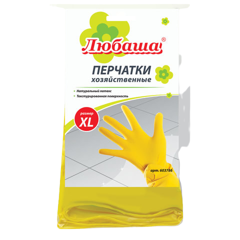 перчатки хоз. латекс. Любаша XL Арт.603786