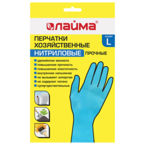 перчатки нитриловые многор. прочные L Арт.604999