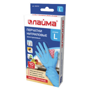 перчатки нитриловые особо прочные 5 пар L Арт.605018