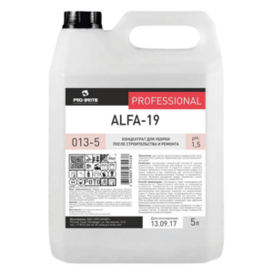 PRO-BRITE ALFA-19 средство концентрированное для мытья после ремонта 5л.Арт.605263