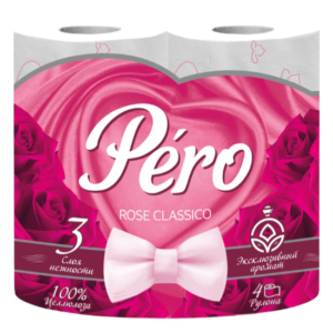 Туал.бумага PERO ROSE 3-ех сл. 16,3м Белая   (4рул/12уп)