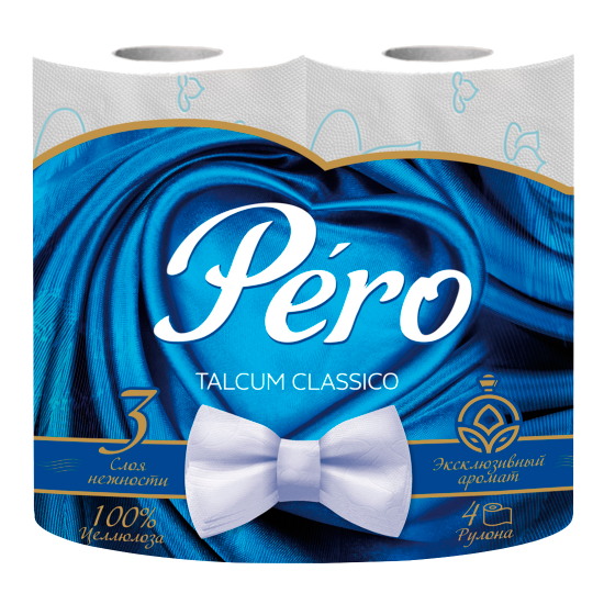 Туал.бумага PERO TALCUM 3-ех сл. 16,3м Белая   (4рул/12уп)