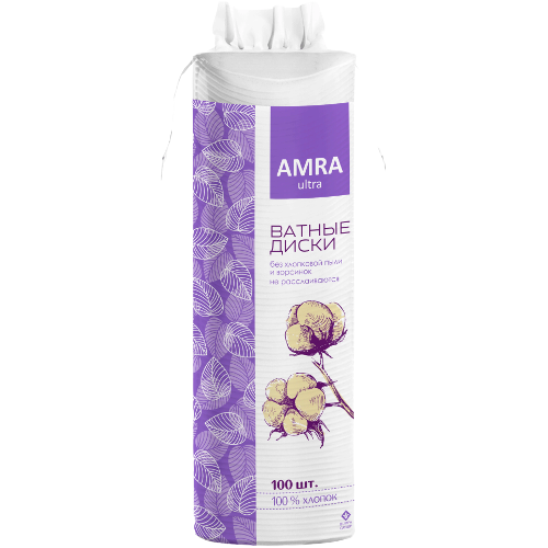 Ватные диски АМРА 100шт (24уп).Арт.5875