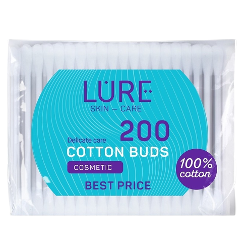 Ватные палочки LURE в пакете 200 Коттон (48уп).Арт.8776653