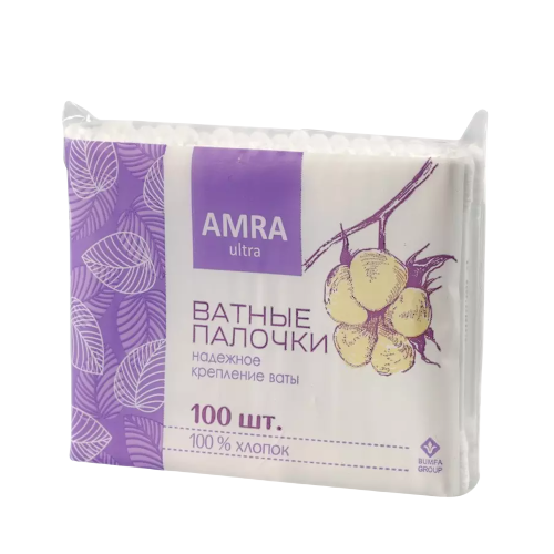 Ватные палочки АМРА 100шт (52уп).Арт.6867