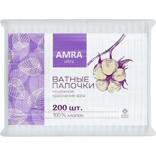 Ватные палочки АМРА 200 шт в пакете (28уп).Арт.7218