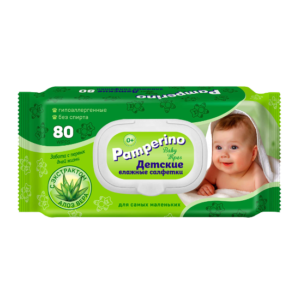 Влажные салфетки Pamperino детские с пластиковым клапаном, 80 шт Авангард