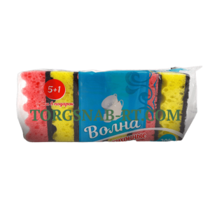 Губка для посуды Вояж "Волна-6" (95х65х35) (40уп)
