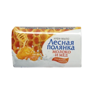 Мыло туалетное "Молоко и мёд" ЛЕСНАЯ ПОЛЯНКА 140г.(84шт/кор)