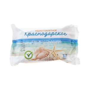 Мыло туалетное Краснодарское "Свежесть моря" 100г в индивидуальной упаковке.