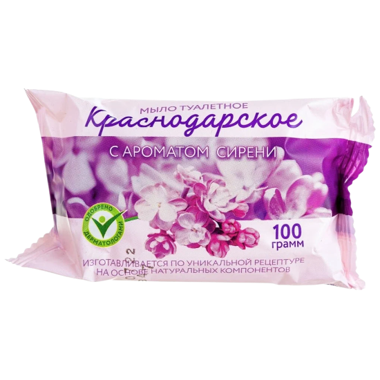 Мыло туалетное Краснодарское "с Ароматом Сирени" 90г.(72шт/кор)