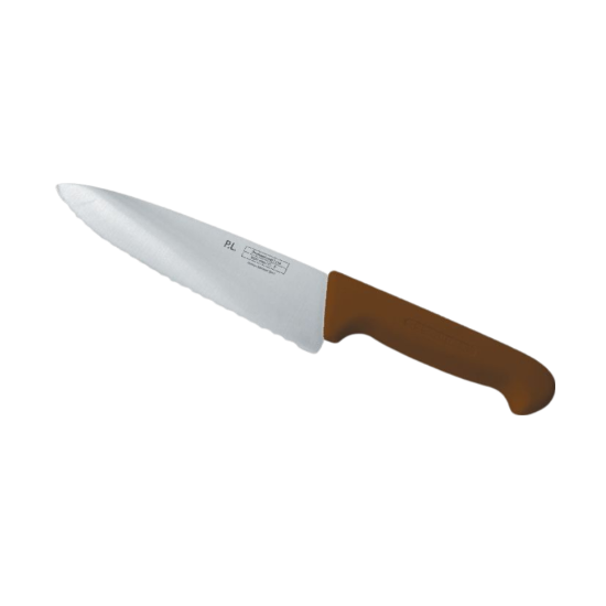 Нож 20см пластик ручка корич.  цвета вол.лезвие "P.L.-PROFF CUISINE" Артикул 99002250