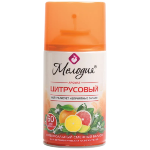 Освежитель воздуха "Цитрусовый" МЕЛОДИЯ сменный баллон 250мл.