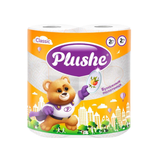 Полотенца бумажные Plushe Natural 2-ух сл. 13,2м (12упх2шт)