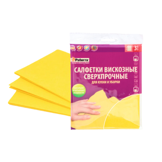 Салфетка "Вискозная 30х38см 3шт Патерра (70уп)
