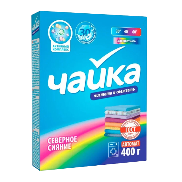 Стиральный порошое Чайка 400гр. автомат Северное сияние (18шт/уп)