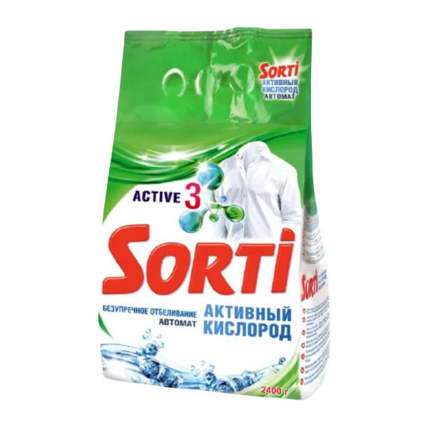 Стиральный порошок Сорти 2,4кг для белого (4шт/уп)