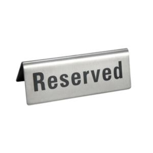 Табличка настольная нерж. "RESERVED 12,5см" LQ-NEW  Арт.95001084