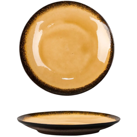 Тарелка д=20см каменная керамика серия"2022 Spider Silk-Yellow"  P.L. Арт.81229280