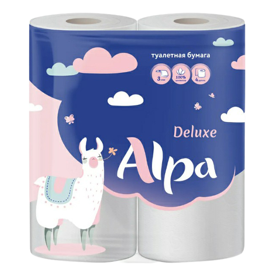 Туал.бумага ALPA 3-ех сл. 15м Белая (4рул/14уп)