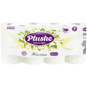 Туал.бумага PLUSHE Delux Light 3-ех сл. 15м Жасмин (8рул) ( 8уп)