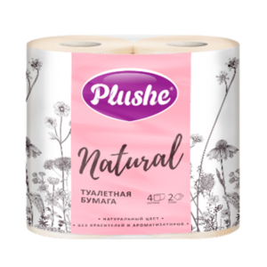 Туалетная бумага Plushe Natural 2-ух сл. 18м (4рул) (12уп)