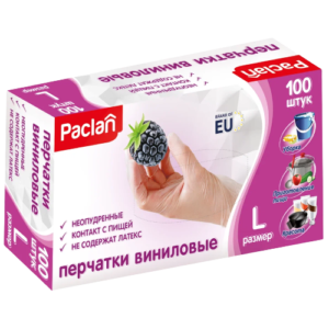 перчатки винил. неопудр.PAKLAN L