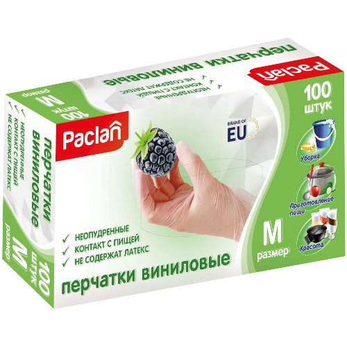 перчатки винил. неопудр.PAKLAN М