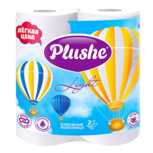 полотенца бумажные Plushe LIGHT 2-ух слойные,60м
