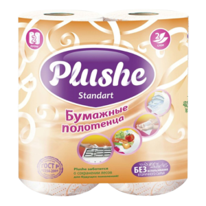 полотенца бумажные Plushe Стандарт 2-ух слойные,14м (2штх12уп)