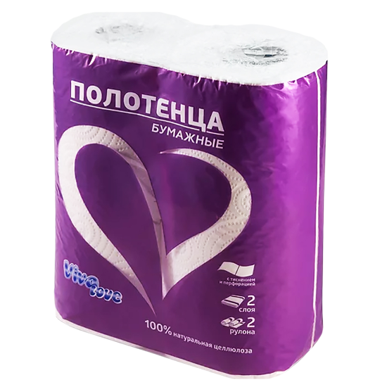полотенца бумажные VIVA LOVE 10м(16упх2шт)