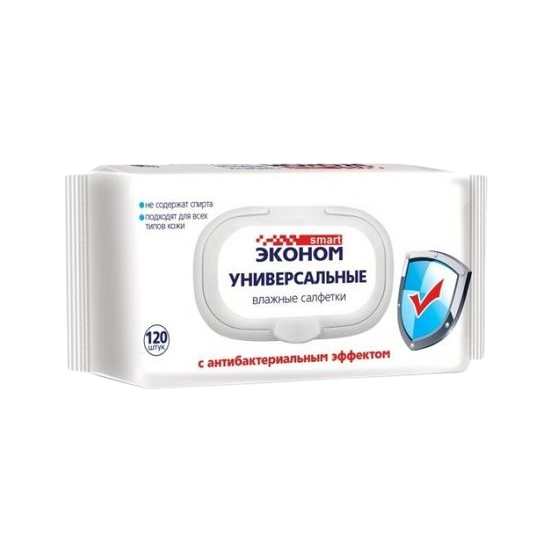 салфетки влажные по Антибакт.120шт. Эконом универсальные клапан (16упак)