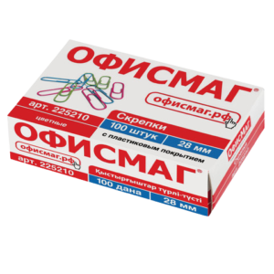 Скрепки 28мм 100шт ОФИСМАГ  Арт.225210