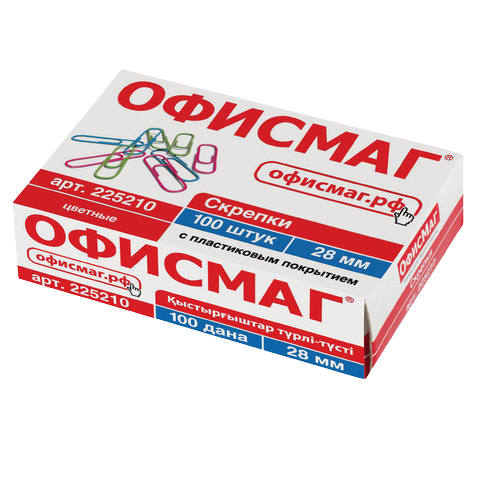 Скрепки 28мм 100шт ОФИСМАГ  Арт.225210